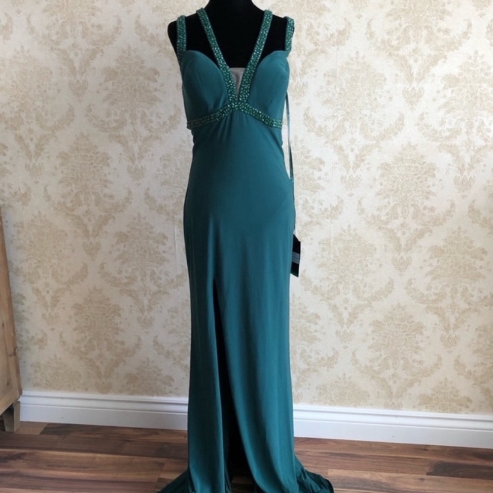 BNWT La Femme beaded gown